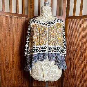 ✨ Altr’d State Boho Chic Top – Black & Cream – Size Medium ✨
